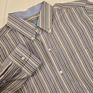 J.McLaughlin Men's‎ Size M Colorful Stripe Long Sleeve Button Down Modern Fit